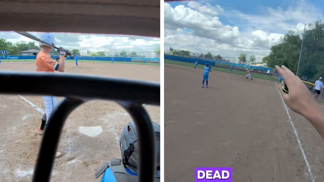Young batter throws bat, umpire declares out!