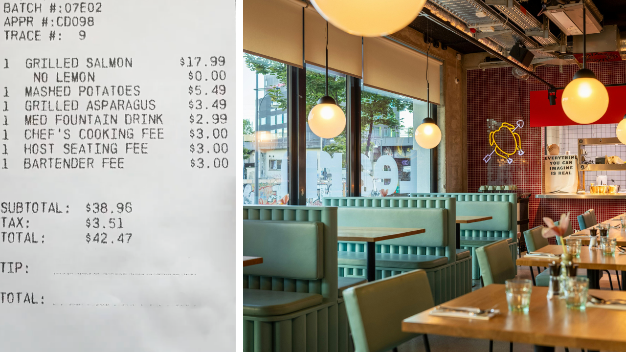 Man finds itemized labor costs at a restaurant