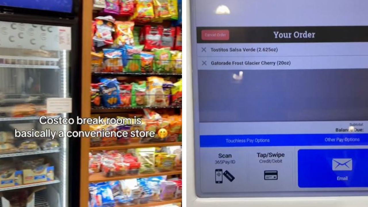 Costco employee shows breakroom