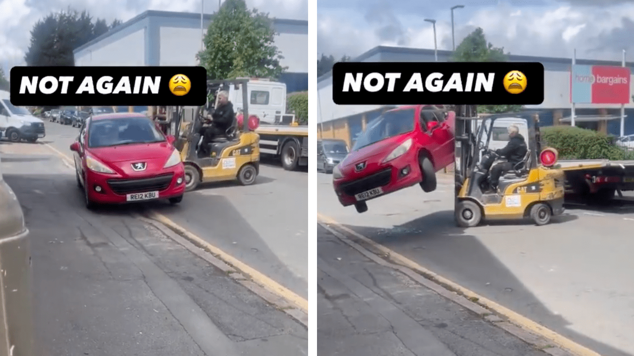 Business Owner Sick of Car Illegally Parked in Front of Storefront and Takes Removing It to the Extreme