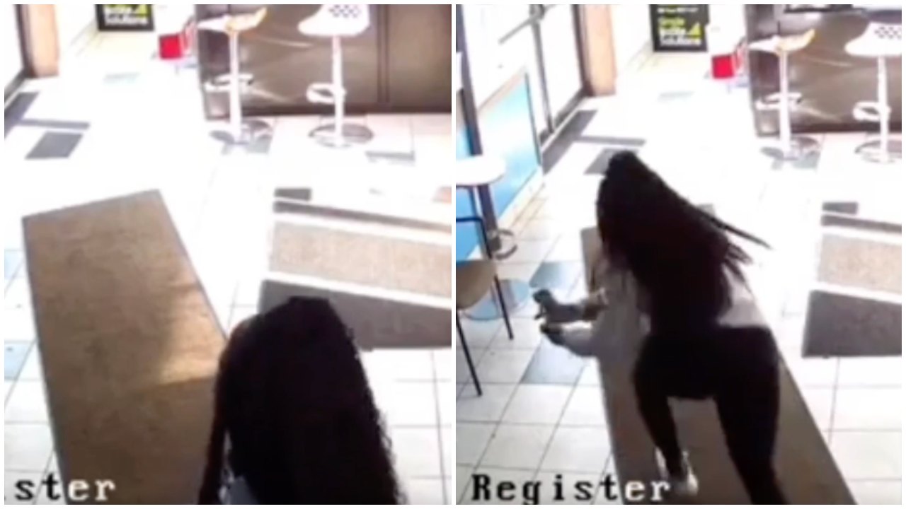 Girl Tries to Leave Phone Repair Store Without Paying