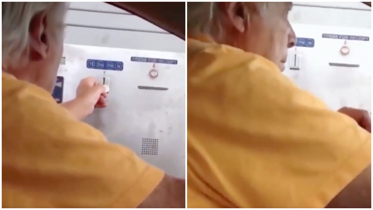 Grandpa Loses It at Toll Booth After Machine Rejects His Coins