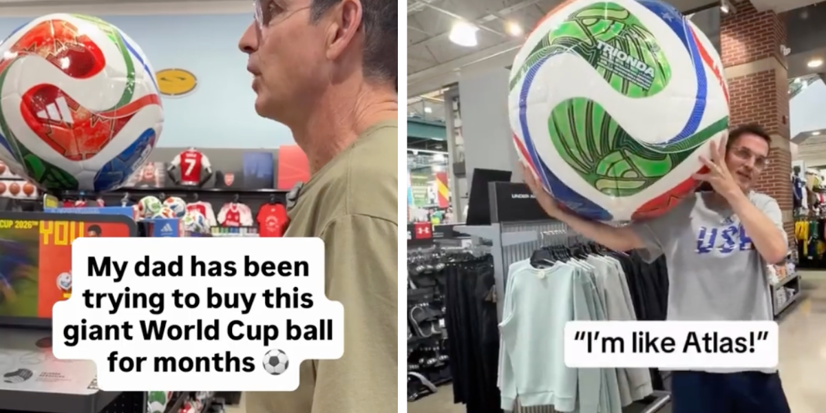 Dad gets giant World Cup ball