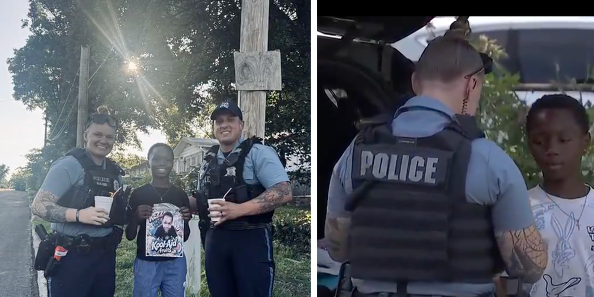 Police support boys lemonade stand