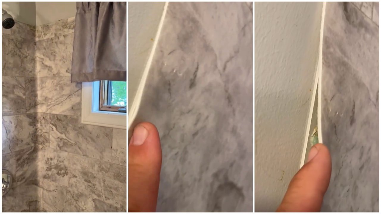 Guy Learns "Marble Tile" in Bathtub is Actually Vinyl Flooring