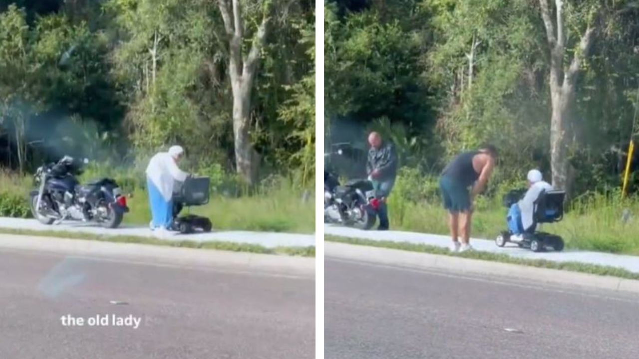 Good samaritan helps old lady
