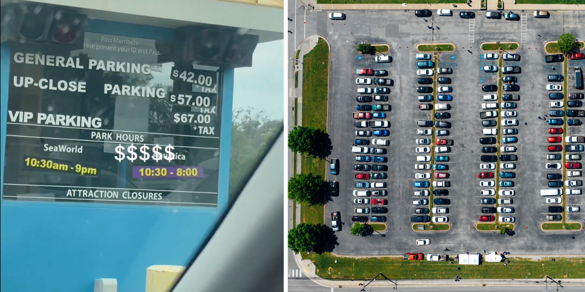 Screenshot of SeaWorld parking charges shared on social media.