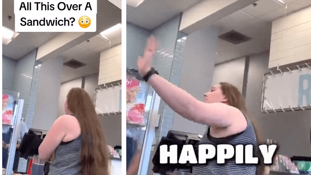 Woman screams at man over mistake made on a sandwich