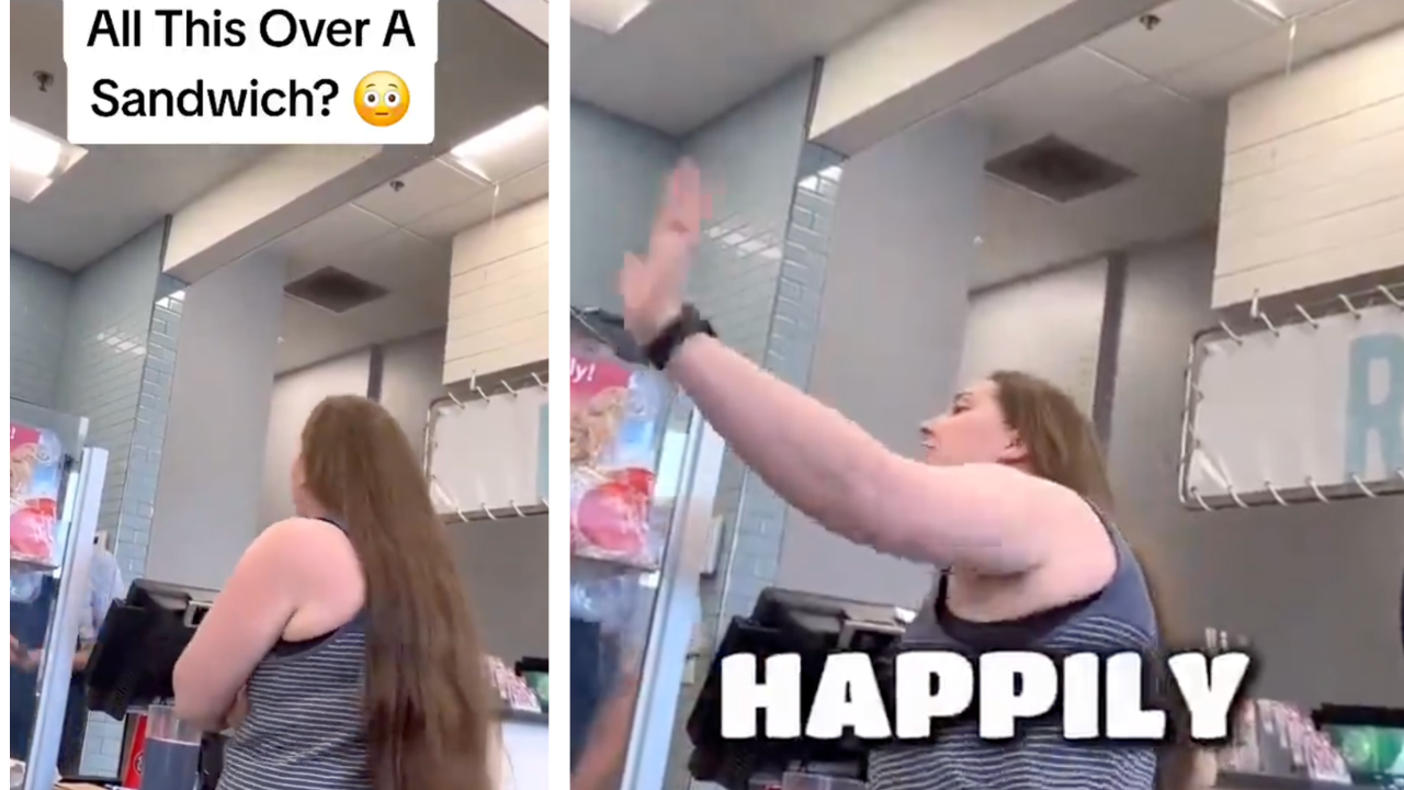 Woman screams at man over mistake made on a sandwich