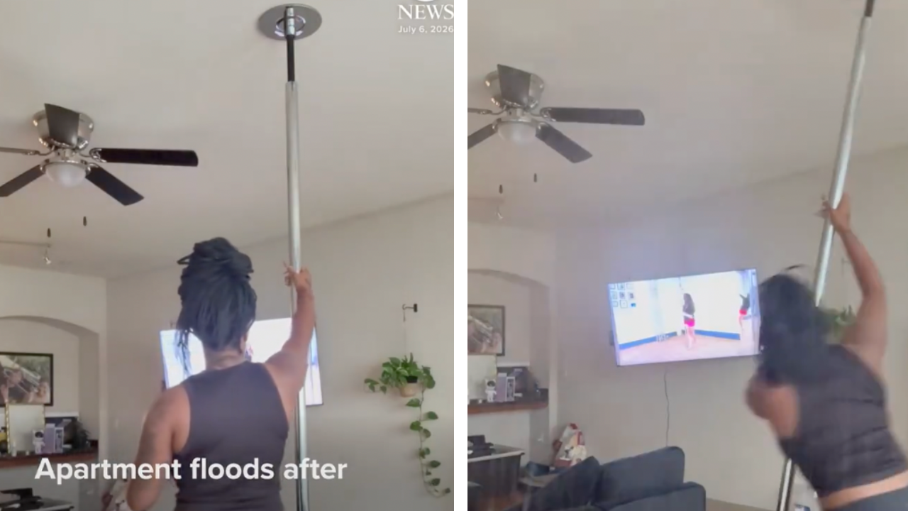 Woman Floods Apartment After Pole Dancing Accident