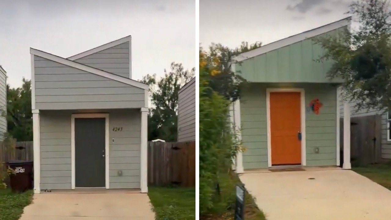 A viral X video showing a row of tiny homes sparked debate over whether compact housing is an affordable solution or a sign of America’s housing crisis. Source: X/@ClownWorld.