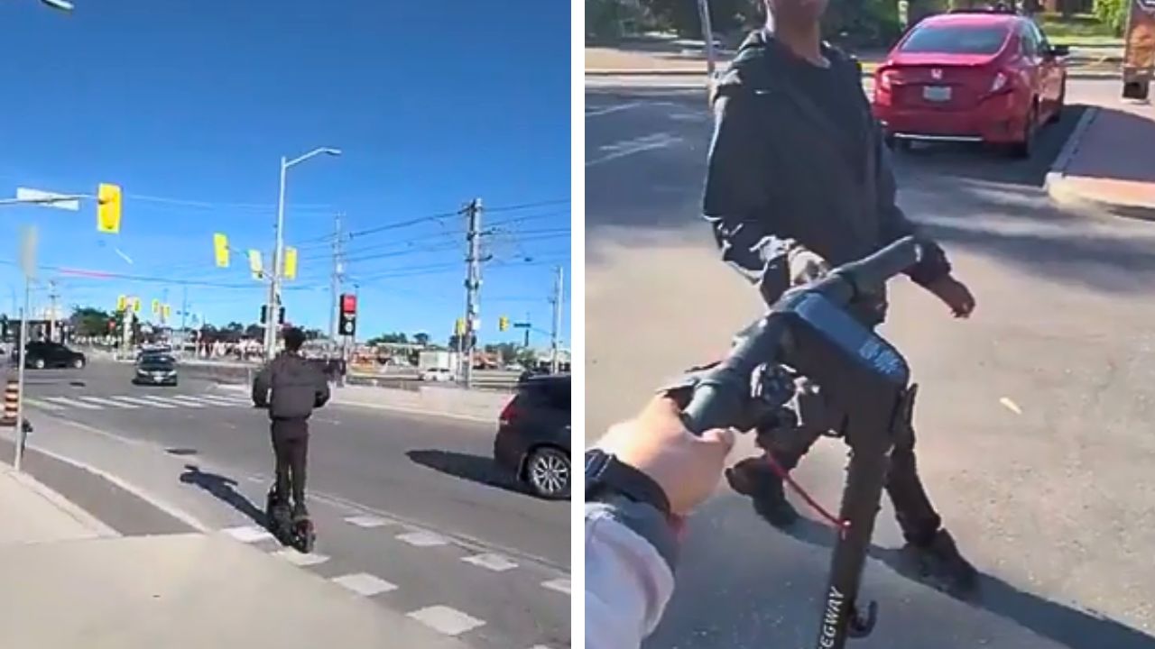 This suspected thief who allegedly rode away on his electric scooter during a Facebook Marketplace test ride