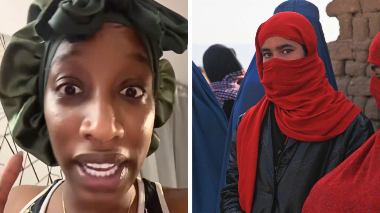 This woman (L) warns another American woman who plans to move to Afghanistan (R) to be with her husband