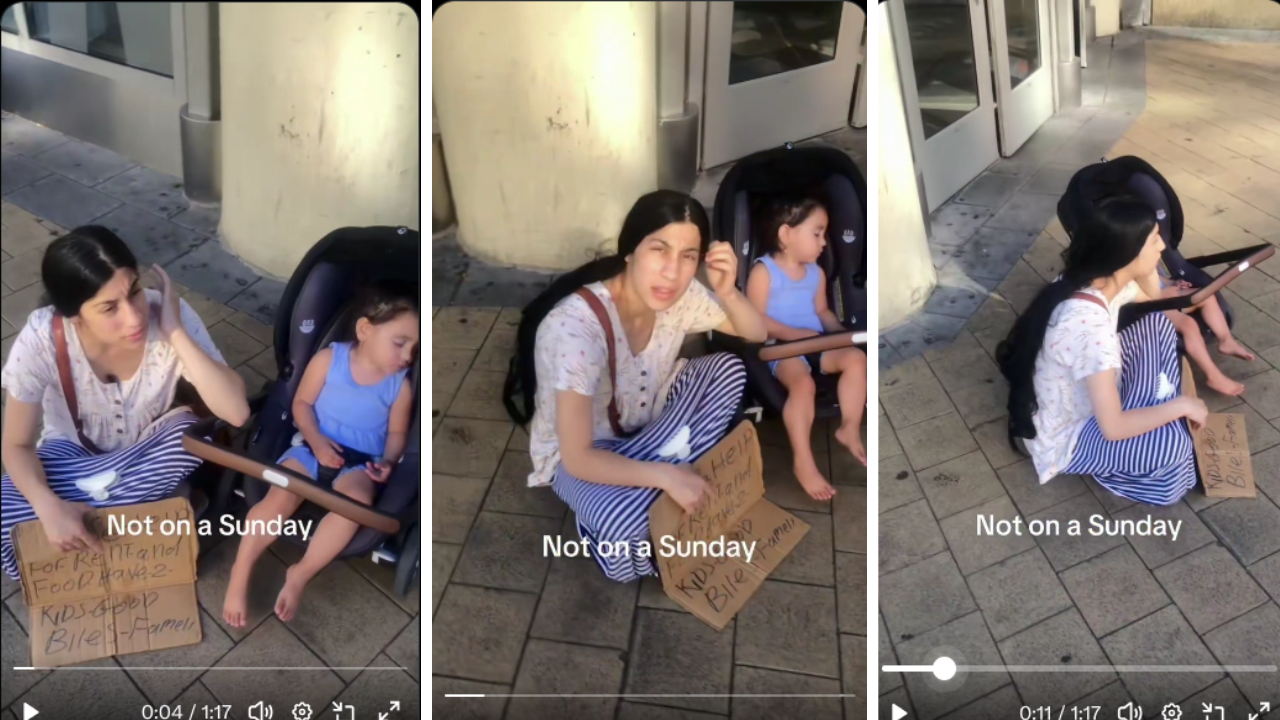 An American Man Called Out a Foreign Woman for Allegedly Running a Homeless Scam for Money
