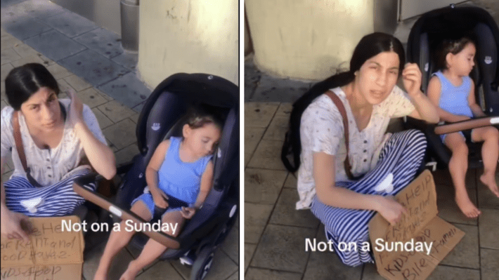 An American Man Called Out a Foreign Woman for Allegedly Running a Homeless Scam for Money