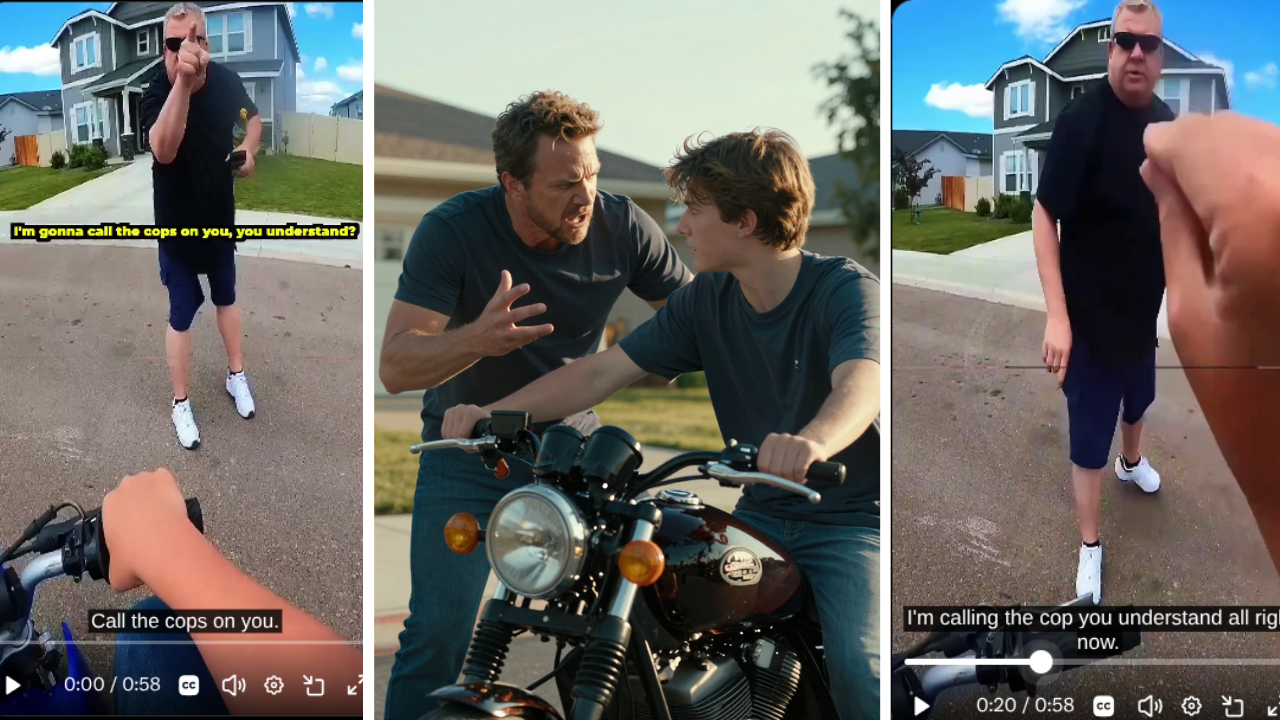 Angry Dad Threatens to Call the Cops on Teen Riding a Motorbike In The Neighborhood Park