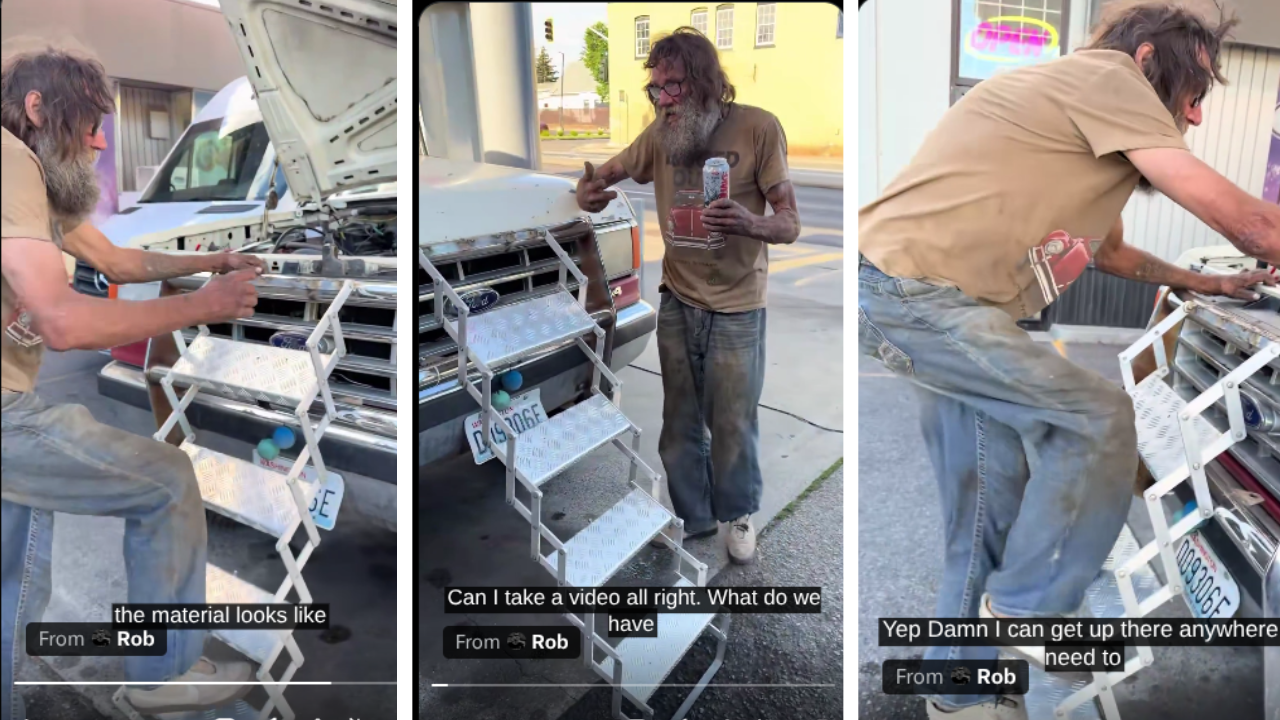 A Man Goes Viral on X for a Ladder Invention, Making Access to His Truck Engine Much Easier