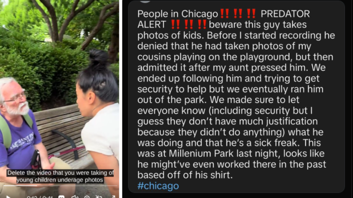 Boss Mom Catches Elderly Man Taking Photos of Kids at a Park in Chicago and Forces Him to Delete Them; Was She Out of Line?