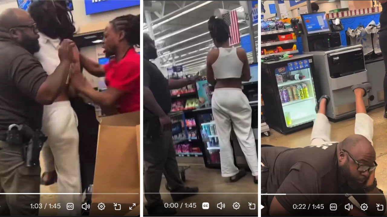A Woman and Her Boyfriend Fight with Walmart Police After Getting Caught Swapping Price Tags on Items