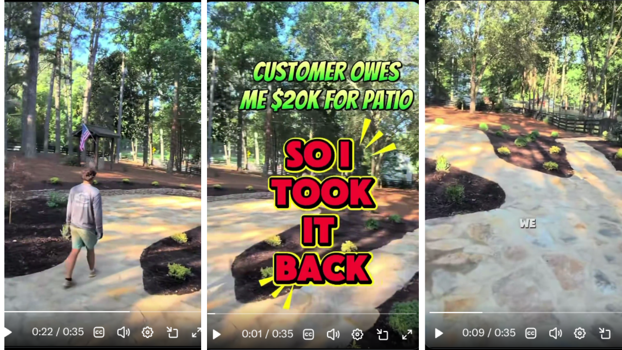 Client Refused to Pay $20,000 Service Fee for a Patio, So the Landscaper Took Back All His Material
