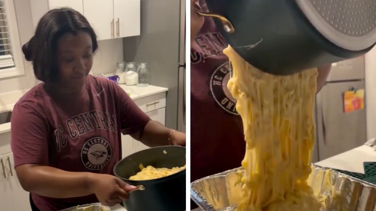 Woman's mac and cheese rendition goes viral for its consistency.