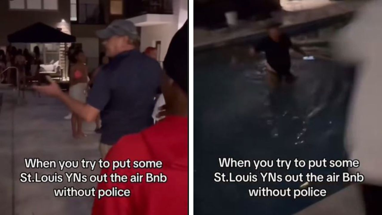 Airbnb owner shoved into pool while trying to stop a party.