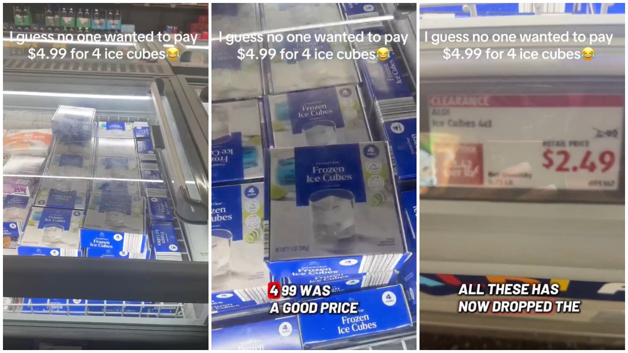 Aldi Sparks Debate After Shopper Spots Four Large Ice Cubes Selling for Nearly $5 — ‘Canned Air Next?’