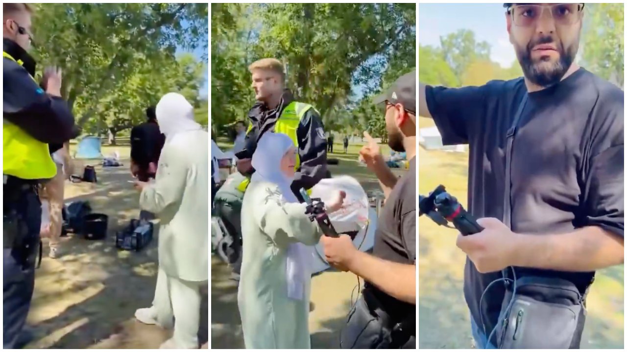 Alleged Protesters Tell German Officer to Pick Up Their Trash