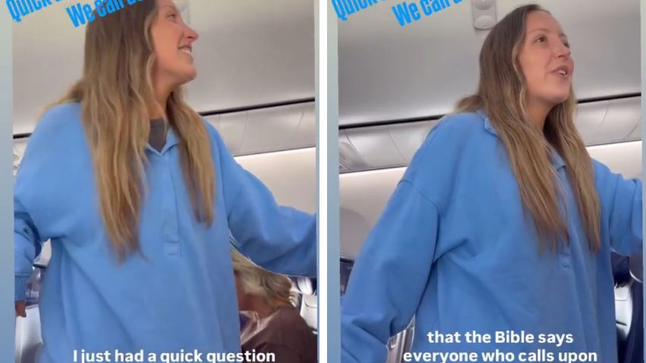 Woman preaches Christianity mid-flight