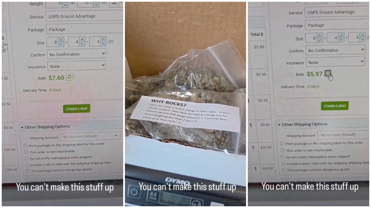 Business Owner Adds Rocks to Package and Shipping Price Drops