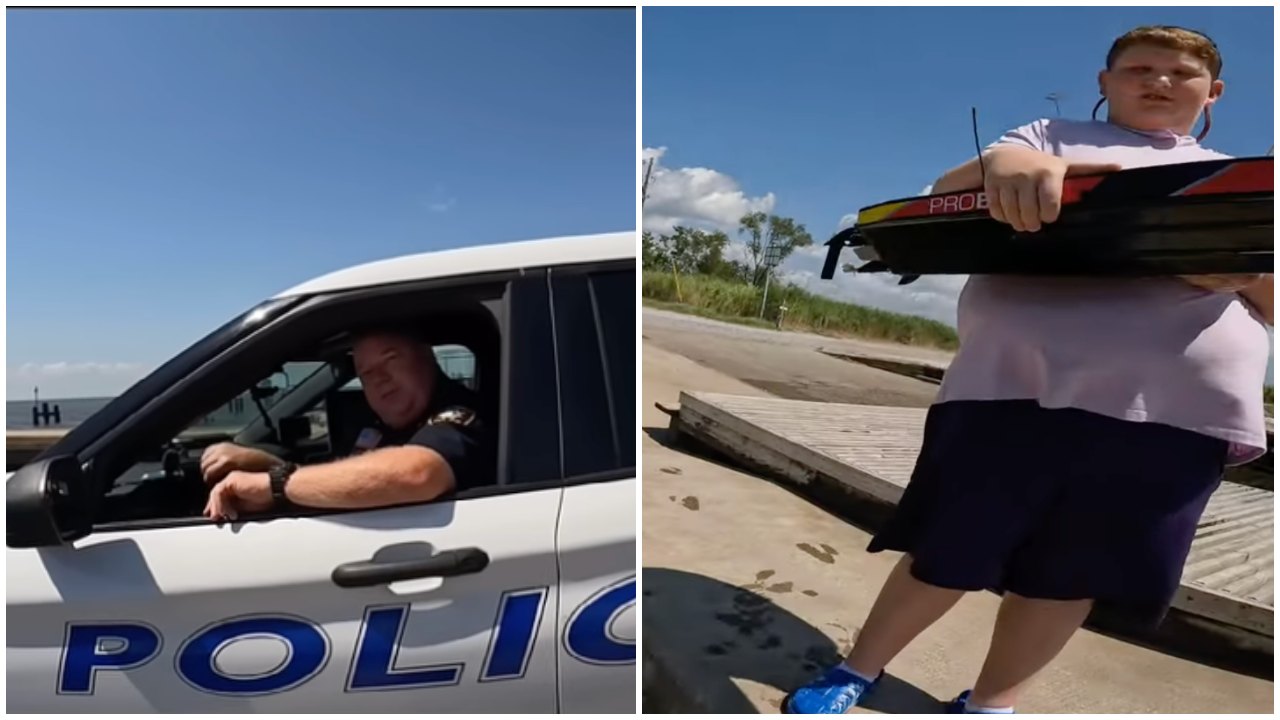 Cop Threatens Guy With Ticket Over ‘Toy’ Boat In Water