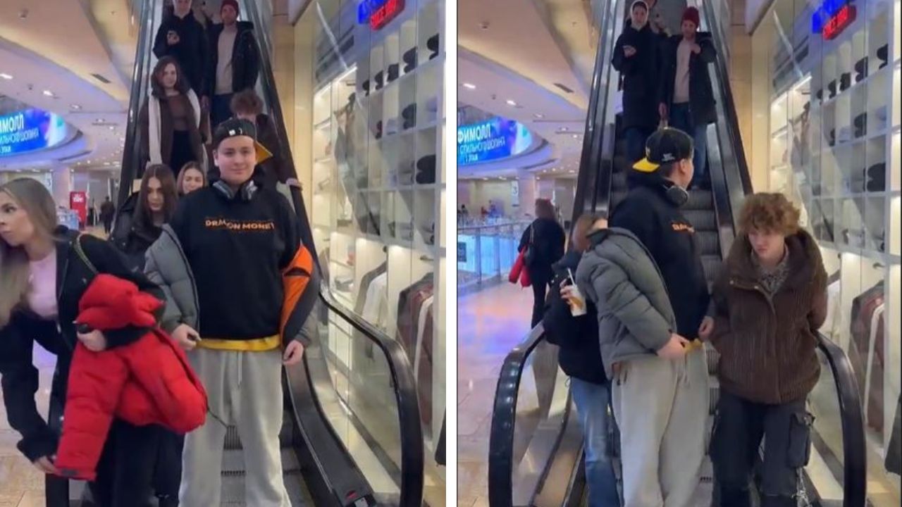 X Responds to Viral Video of Man Blocking Mall Escalator Exit.