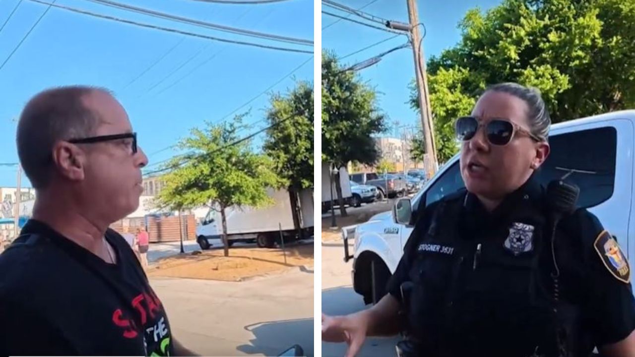 Fort Worth police officer warns street preacher over offensive speech at pride festival