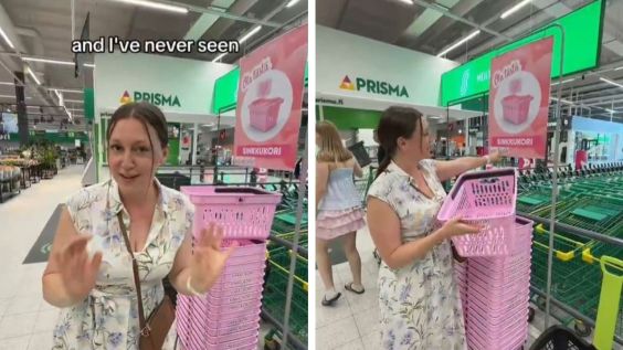‘Should We Get These in the States?’: A Video About Finland’s Pink Grocery Basket Dating Trend Is Going Viral and the Reactions Are All Over the Place