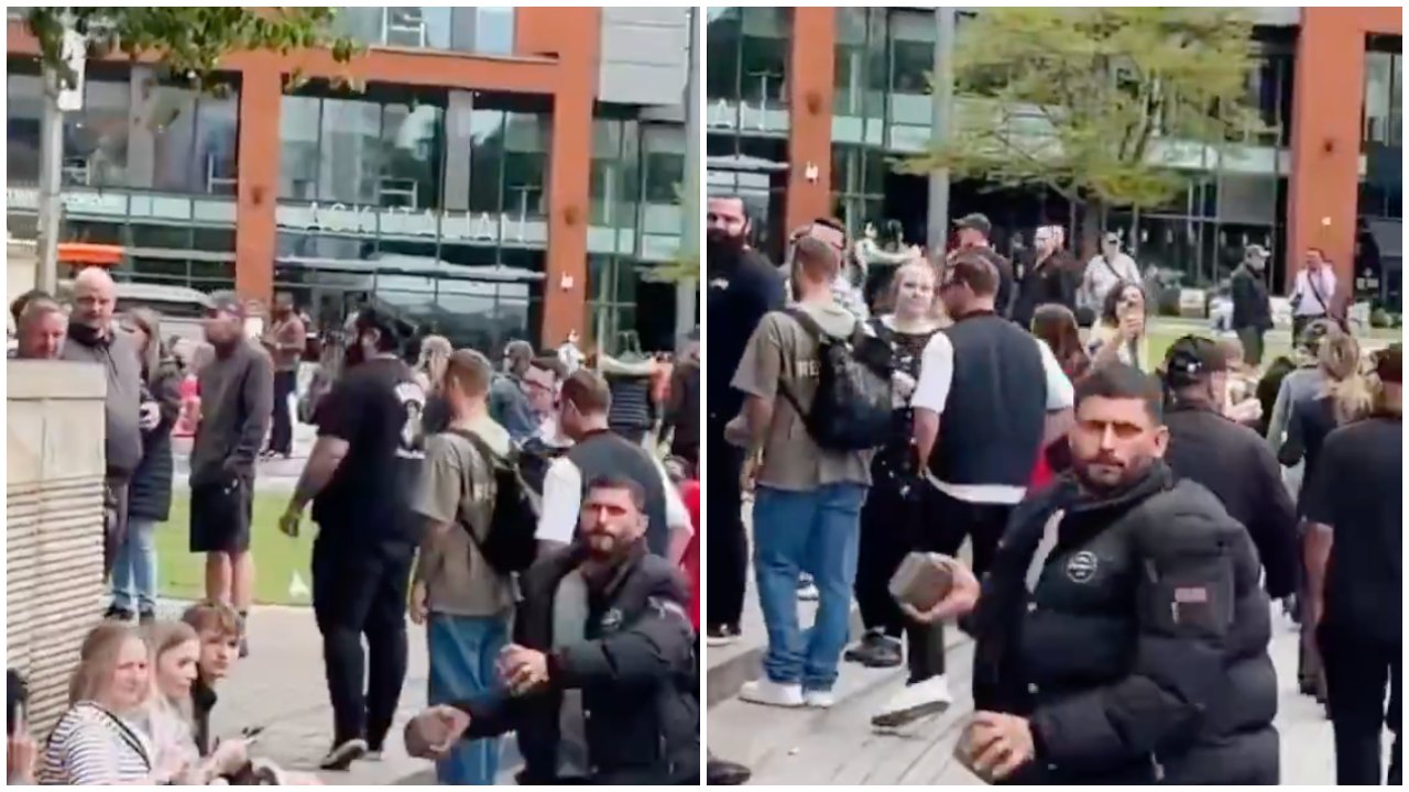 Man Charges at Families With Rocks in Viral Video