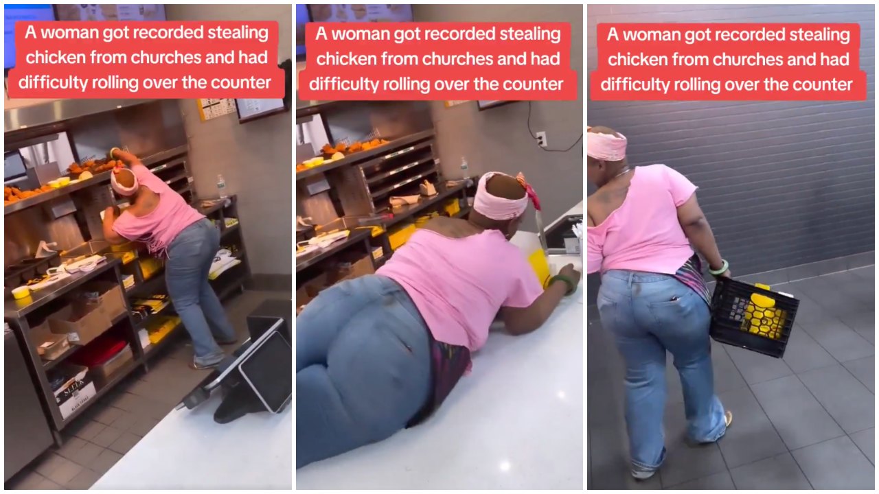 Woman Struggles Over Counter After Allegedly Taking Church's Chicken