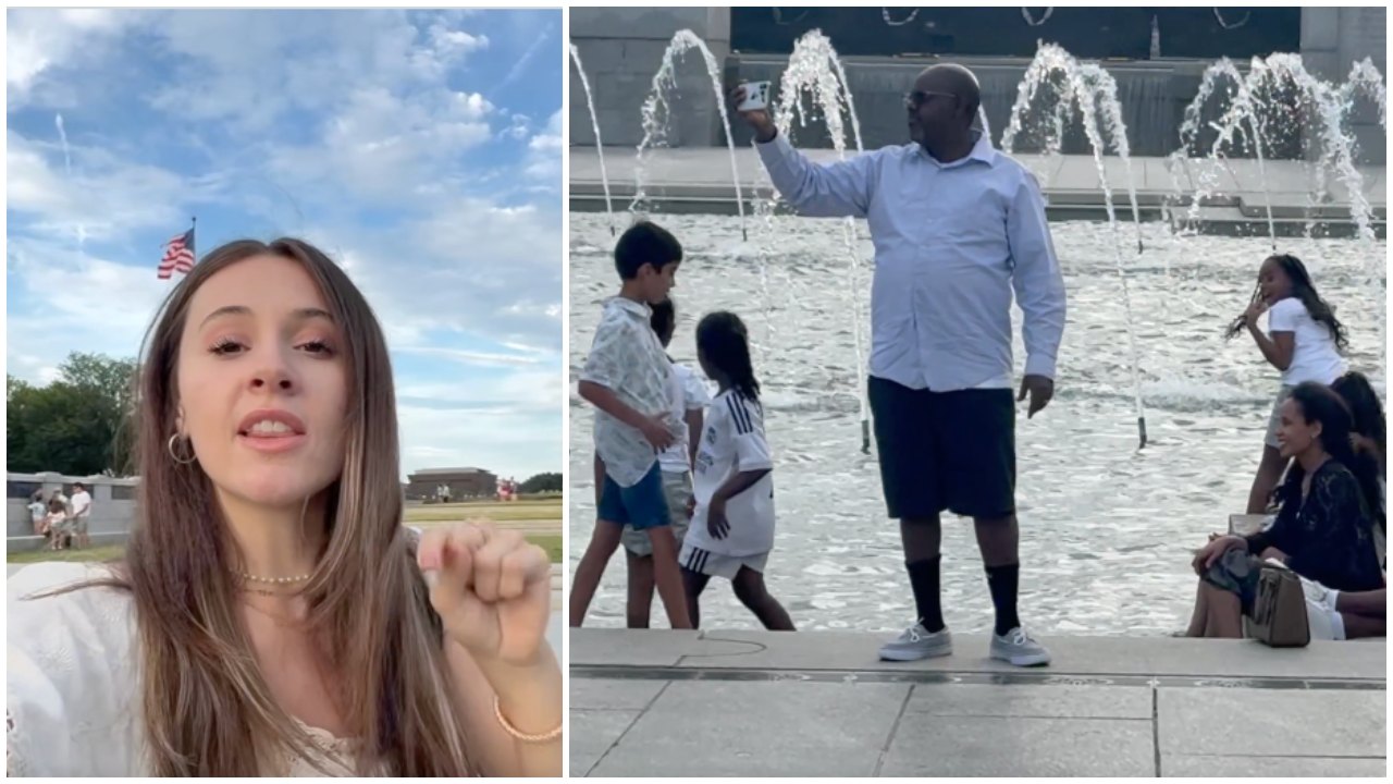 Women Call Out 'Foreigners' for Walking in WWII Memorial Pool
