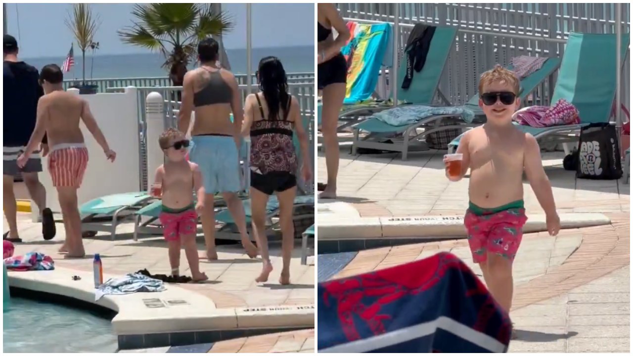 Kid's Swagger at Pool Has the Internet Obsessed