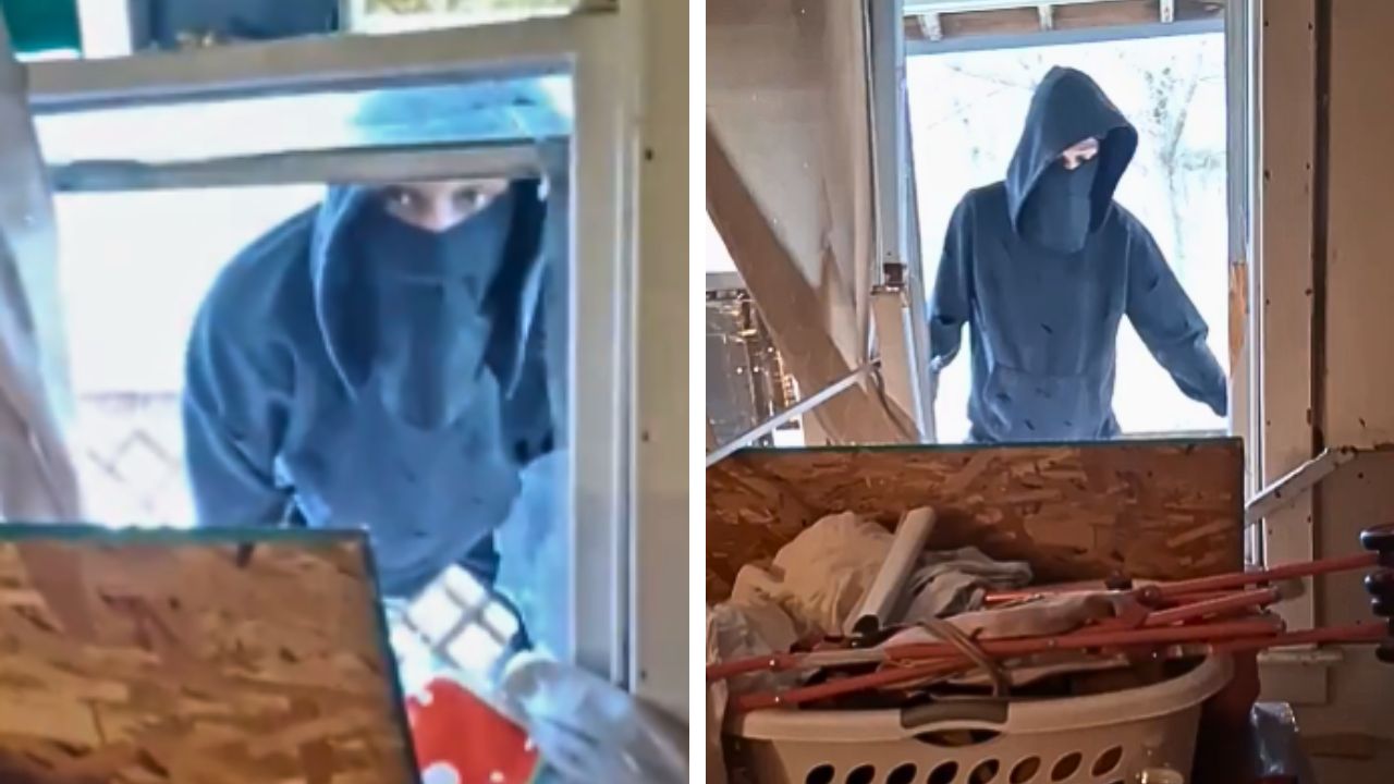 A home invasion video shows a suspected break-in.