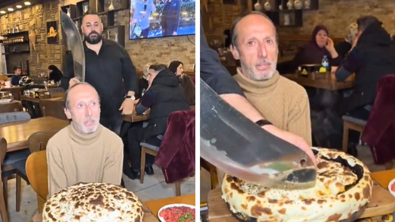 A presentation of the Turkish dish Yanyana has a diner reacting calmly.