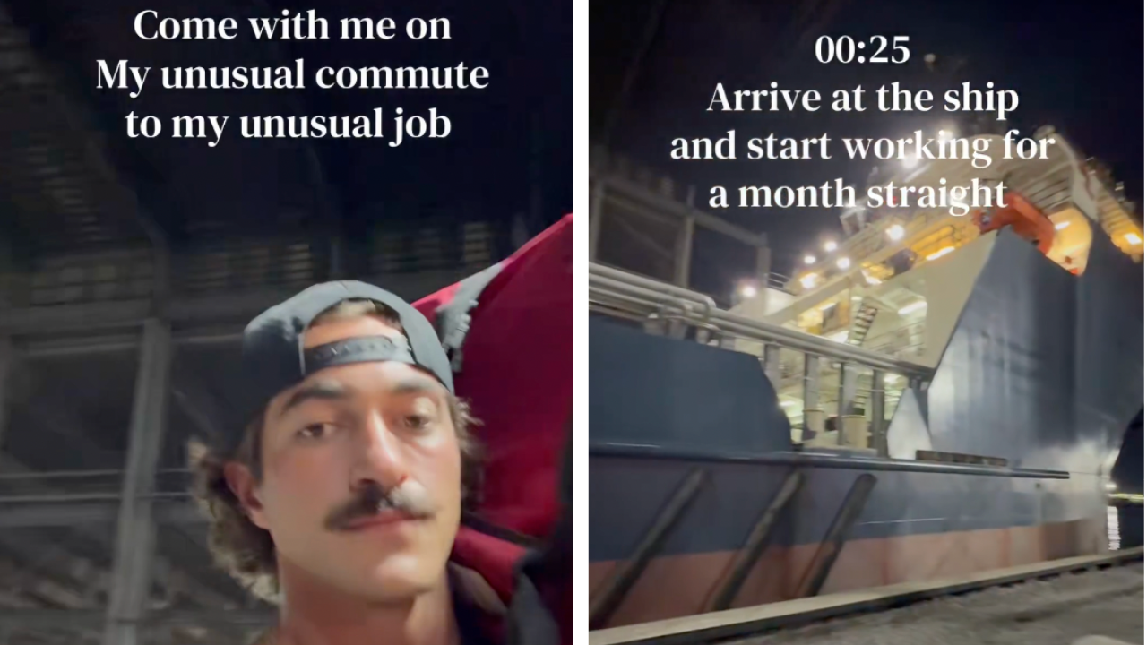 Ship Worker Shows Month-Long Work Schedule and Commute