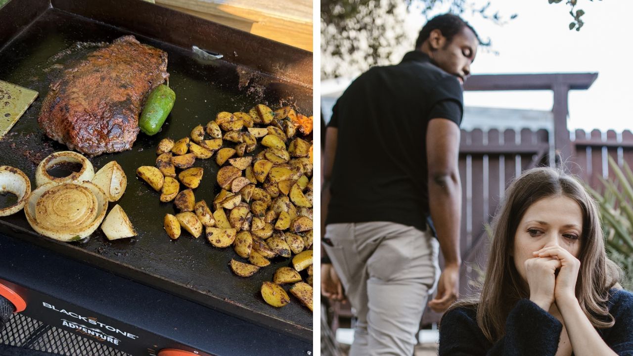 The man shared a photo of his steak dinner with his emotional post about his struggling 20-year marriage.