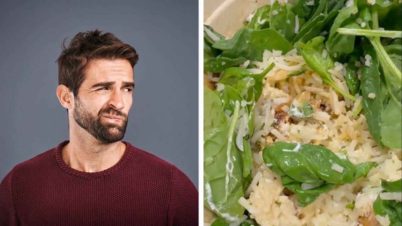 TikToker Nick Bateman found a sentient piece of spinach, a bug, in his Cava bowl.