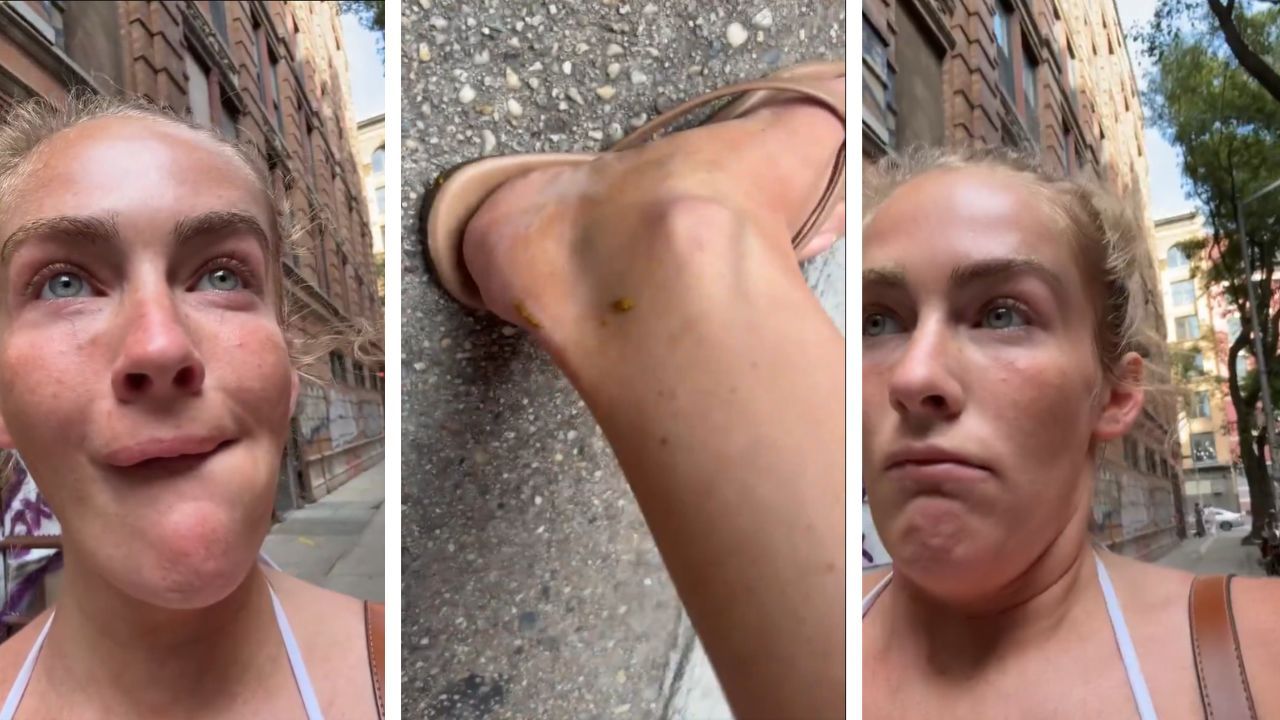 NYC woman gags after finding out she stepped on human feces