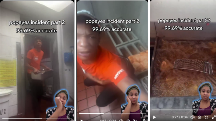 Popeye's Employee "Stirs The Pot" After a Video on X Shows Him Farting on Chicken Before Serving it to Customers
