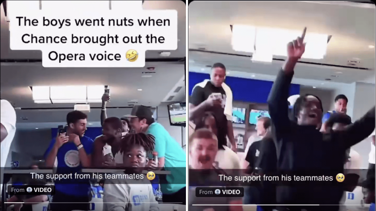 Football Player Sings Andrea Bocelli Song, Teammates Cheer
