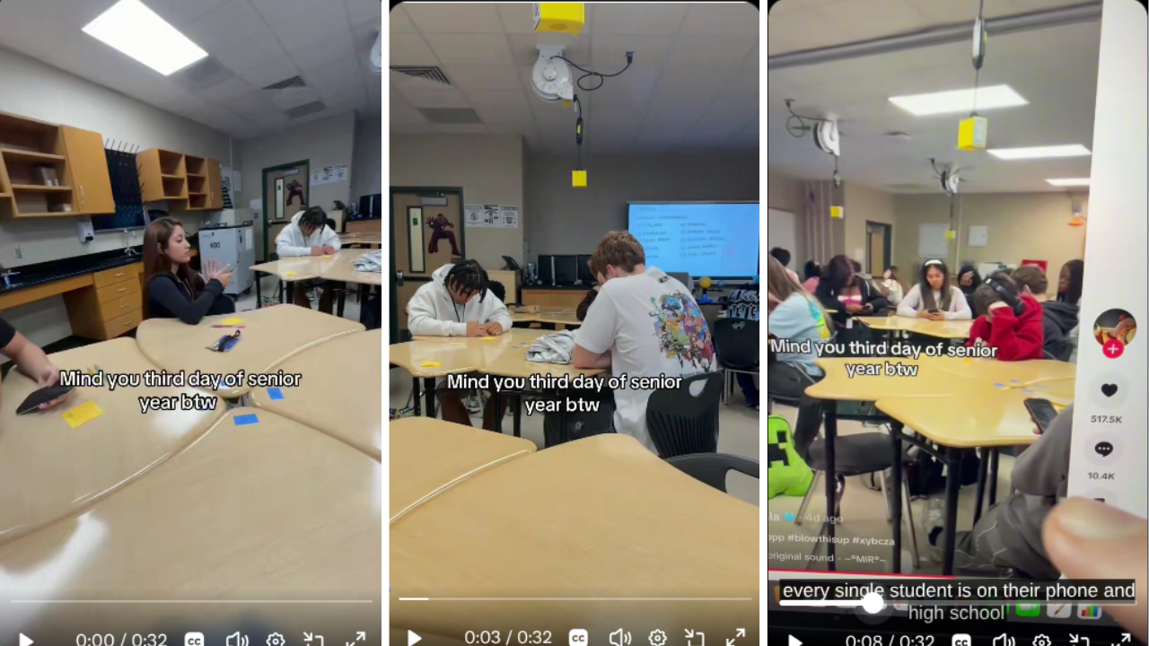 Video is Going Viral of High-School Seniors Glued to Their Phones
