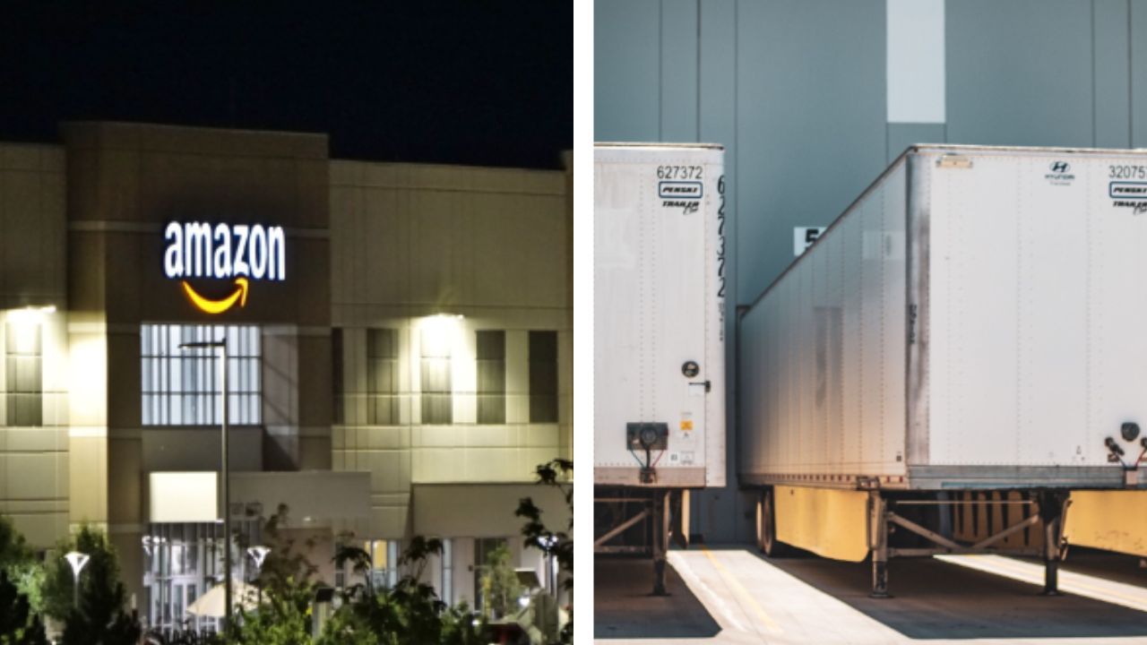 Amazon worker goes viral for using a powered trailer spotter