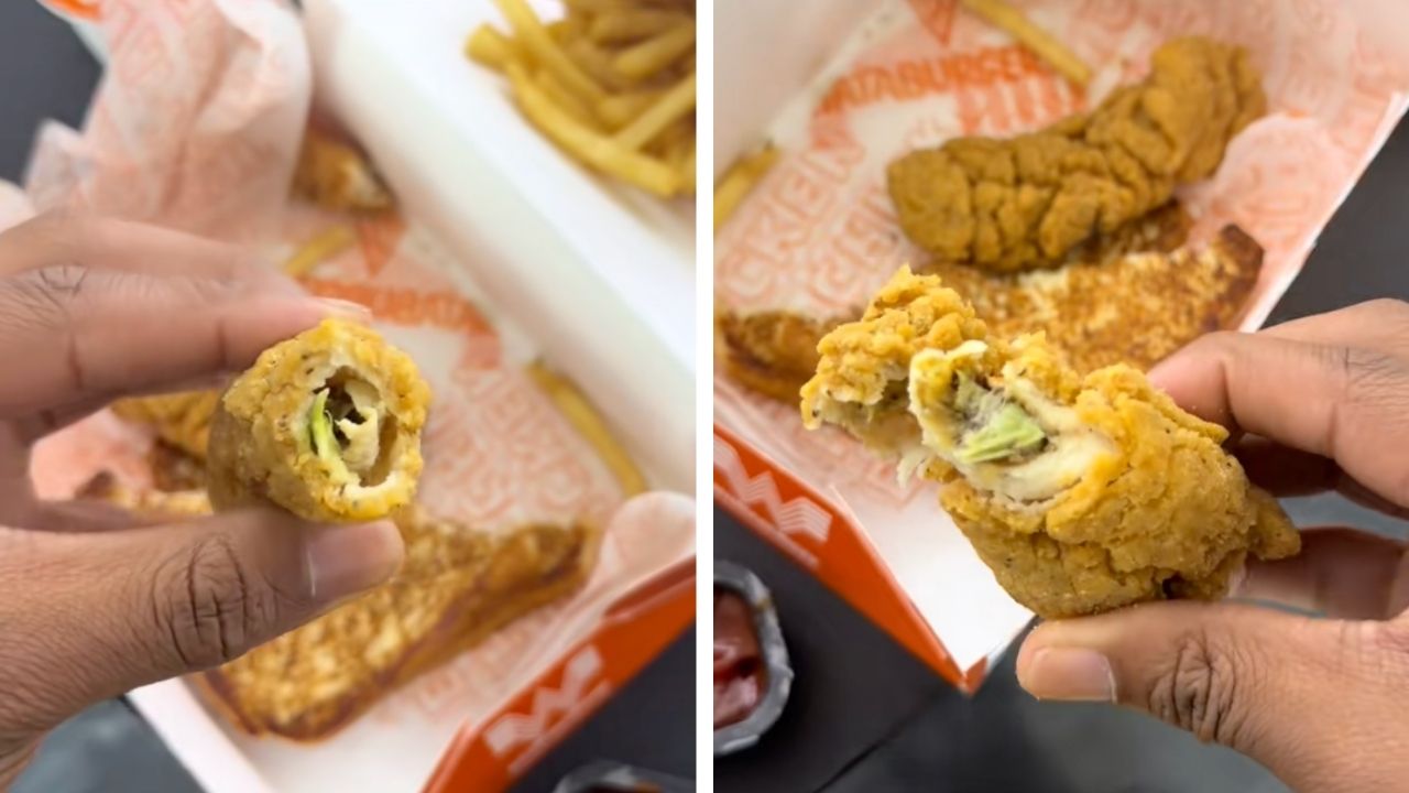 Whataburger customer found chicken strips with green muscle disease in his order.