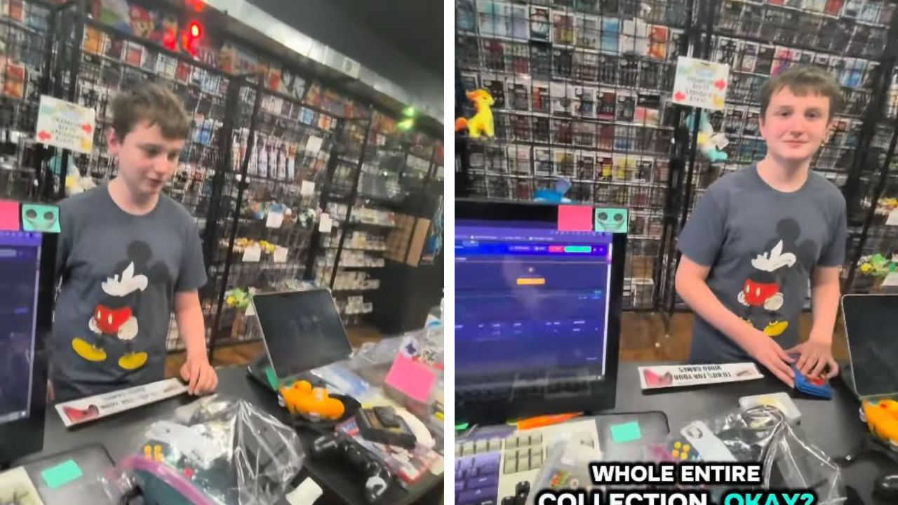 Video game store employee gives 12-year-old free Nintendo.